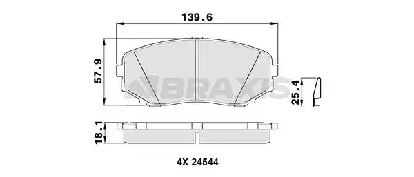 BRAXIS AB0388 Ön Fren Balatası EHY53328ZA