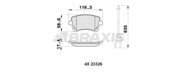 BRAXIS AB0448 Arka Fren Balatası 3D0698451A