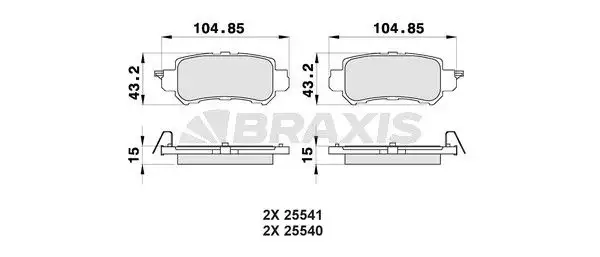 BRAXIS AB0470 Arka Fren Balatası