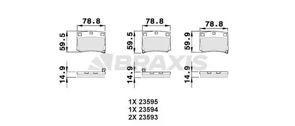 BRAXIS AB0492 Arka Fren Balatası MR389575