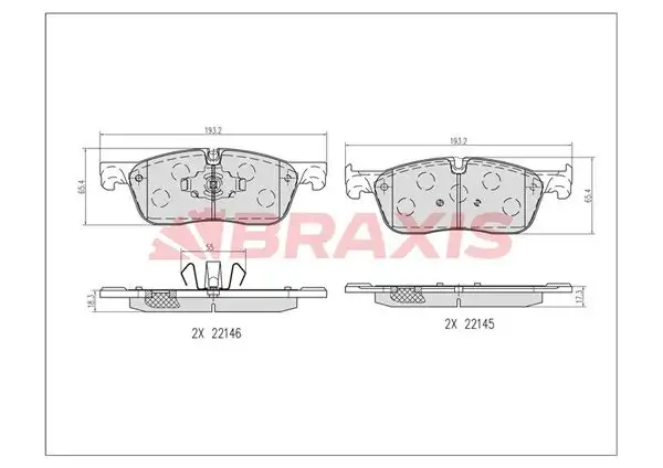 BRAXIS AB0614 Ön Fren Balatası T4N13434