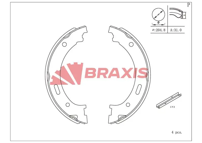 BRAXIS AC0188 El Fren Balatası