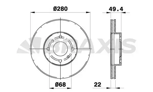 BRAXIS AE0144 Ön Fren Diski 4020655F01