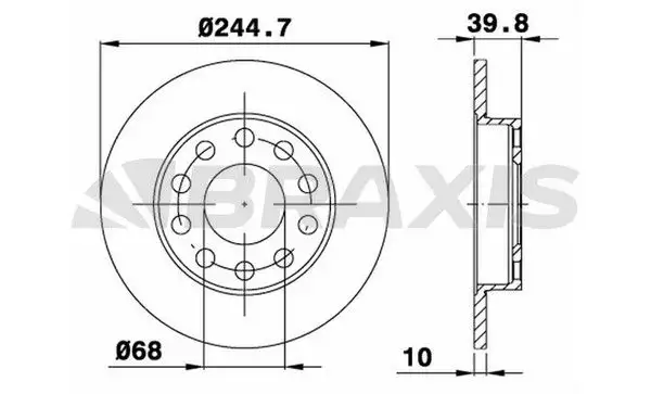 BRAXIS AE0167 Arka Fren Diski 8E0615601P