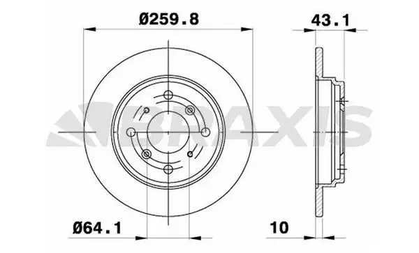 BRAXIS AE0744 Arka Fren Diski 42510SS0000