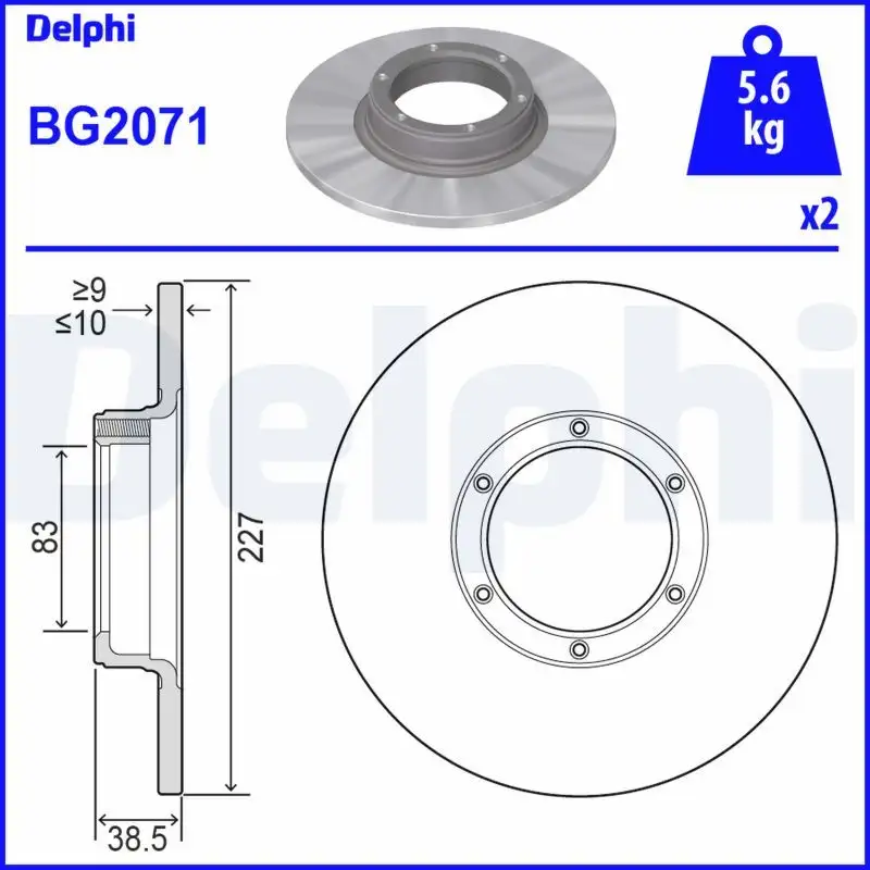 DELPHI BG2071 Ön Fren Diski