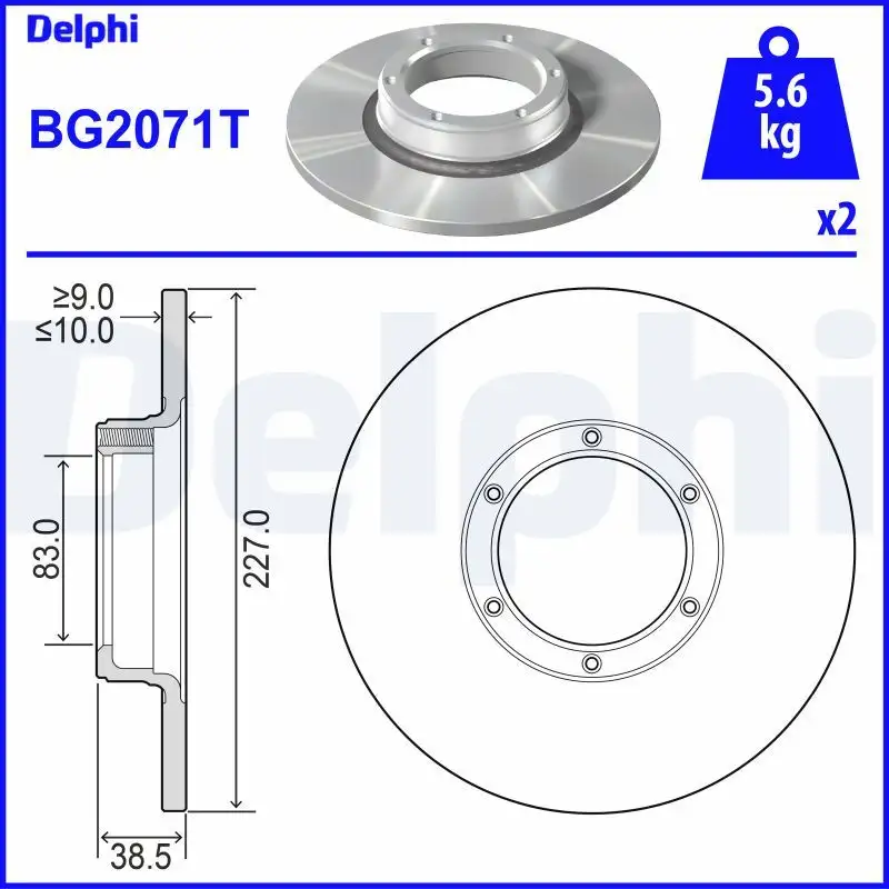 DELPHI BG2071T Ön Fren Diski