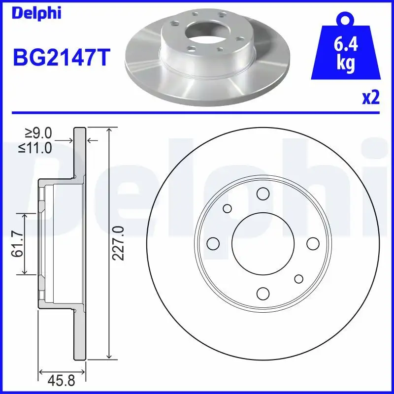 DELPHI BG2147T Ön Fren Diski