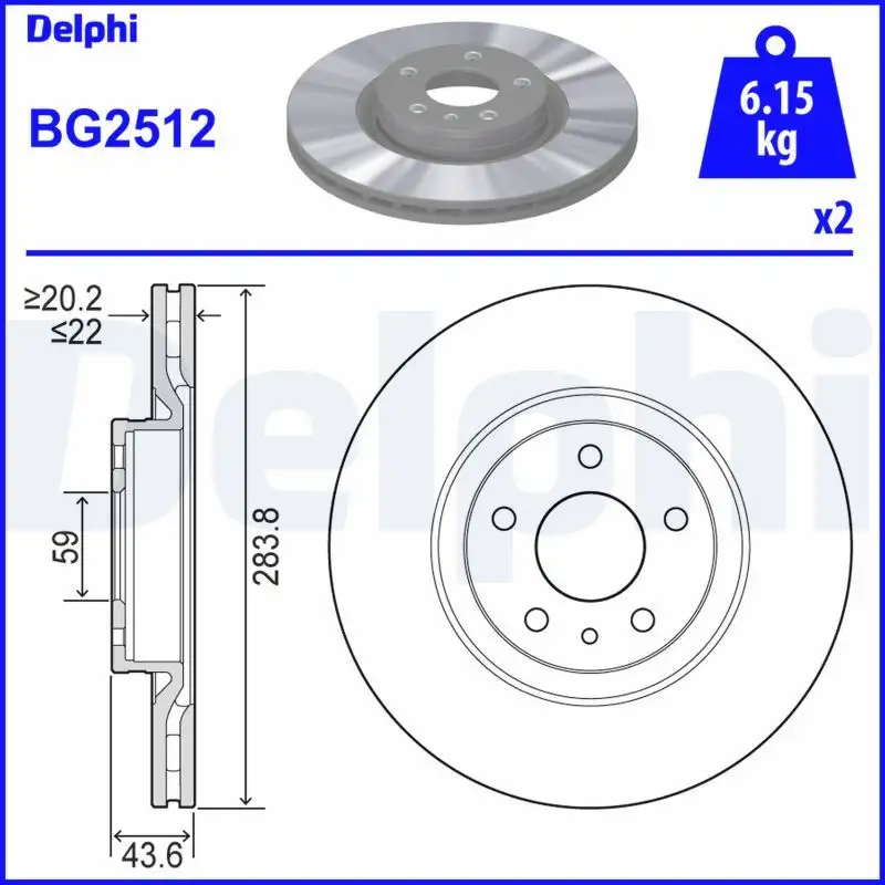 DELPHI BG2512 Ön Fren Diski