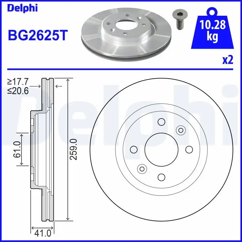 DELPHI BG2625T Ön Fren Diski