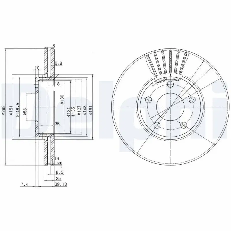 DELPHI BG2745 Ön Fren Diski