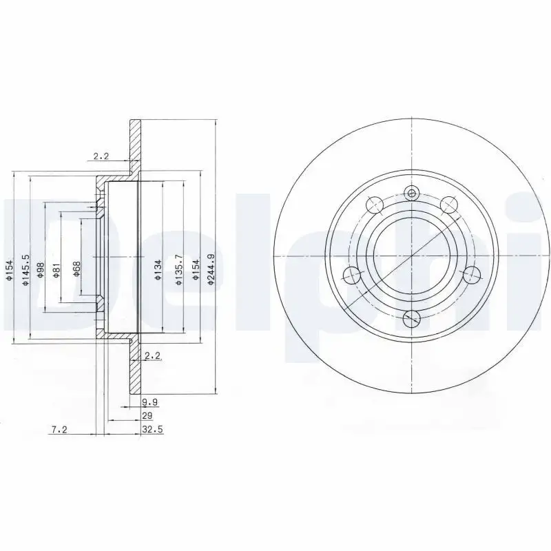 DELPHI BG2753C Arka Fren Diski 8E0615601P