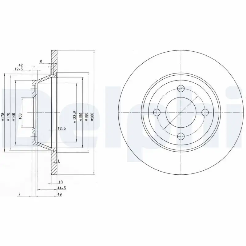 DELPHI BG2783 Ön Fren Diski 8A0615301D