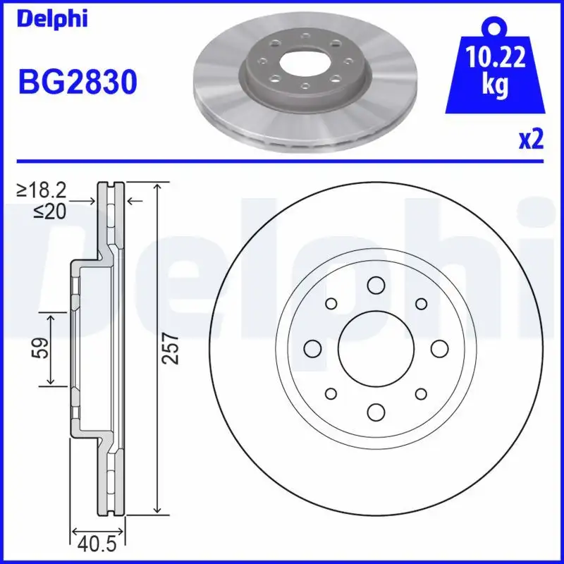 DELPHI BG2830 Ön Fren Diski