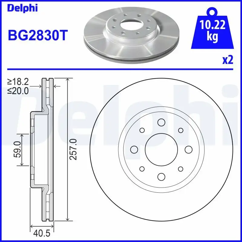 DELPHI BG2830T Ön Fren Diski