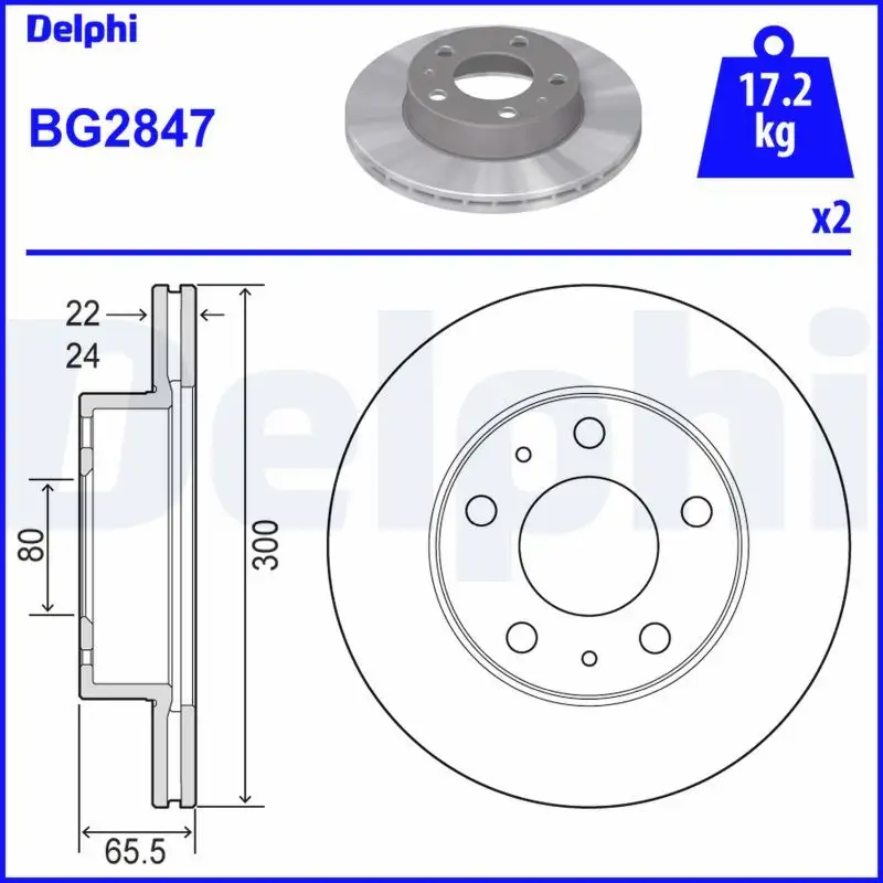 DELPHI BG2847 Ön Fren Diski