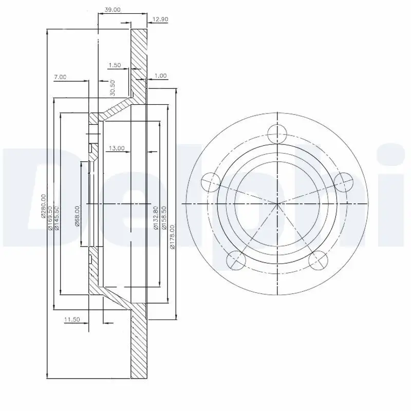 DELPHI BG2987 Ön Fren Diski 8D0615301A