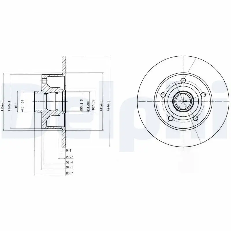 DELPHI BG3030 Arka Fren Diski 8D0615301B
