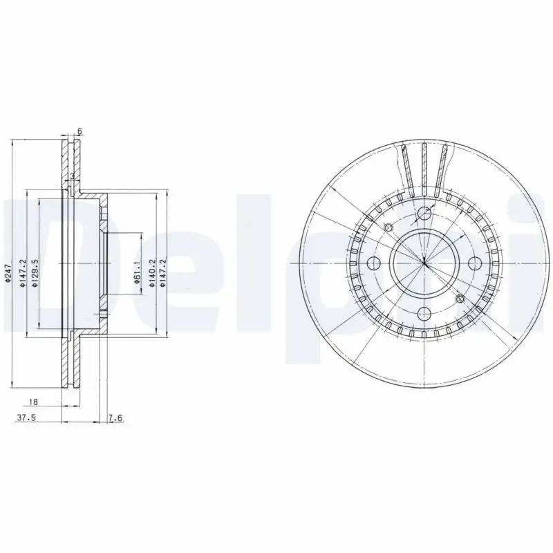 DELPHI BG3134 Ön Fren Diski 402060M802