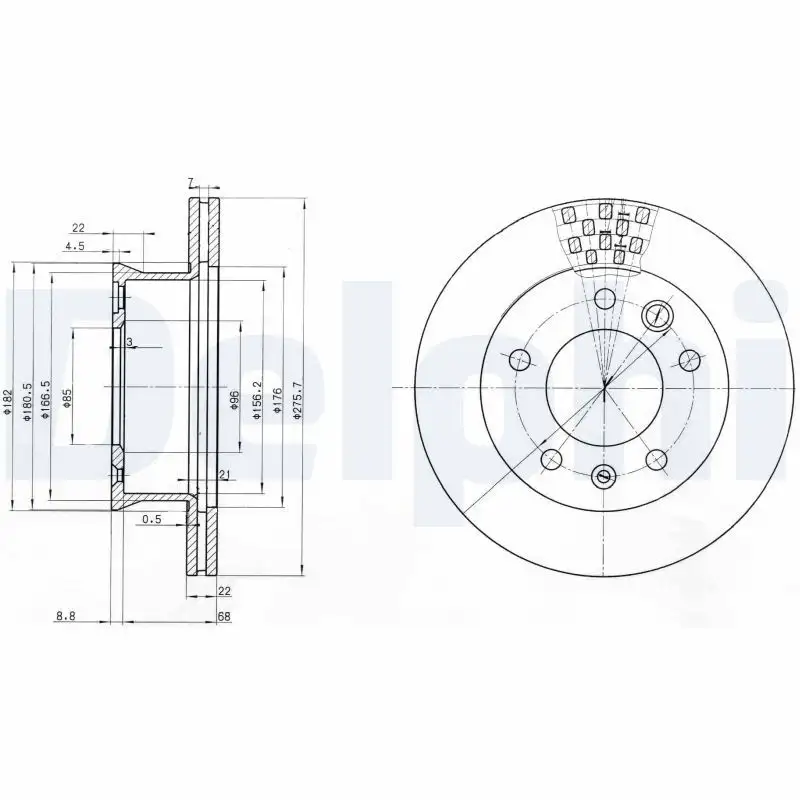 DELPHI BG3236 Ön Fren Diski