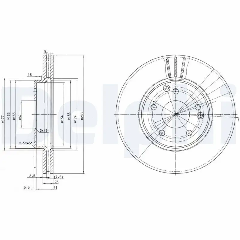DELPHI BG3240C Ön Fren Diski A2104210712