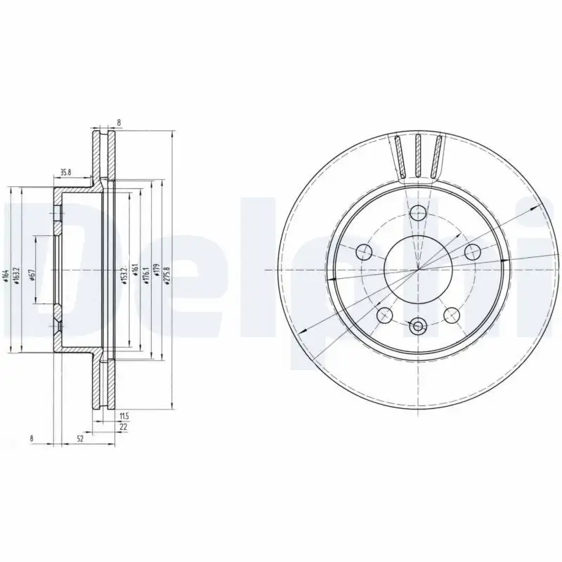 DELPHI BG3296 Ön Fren Diski A6384210112