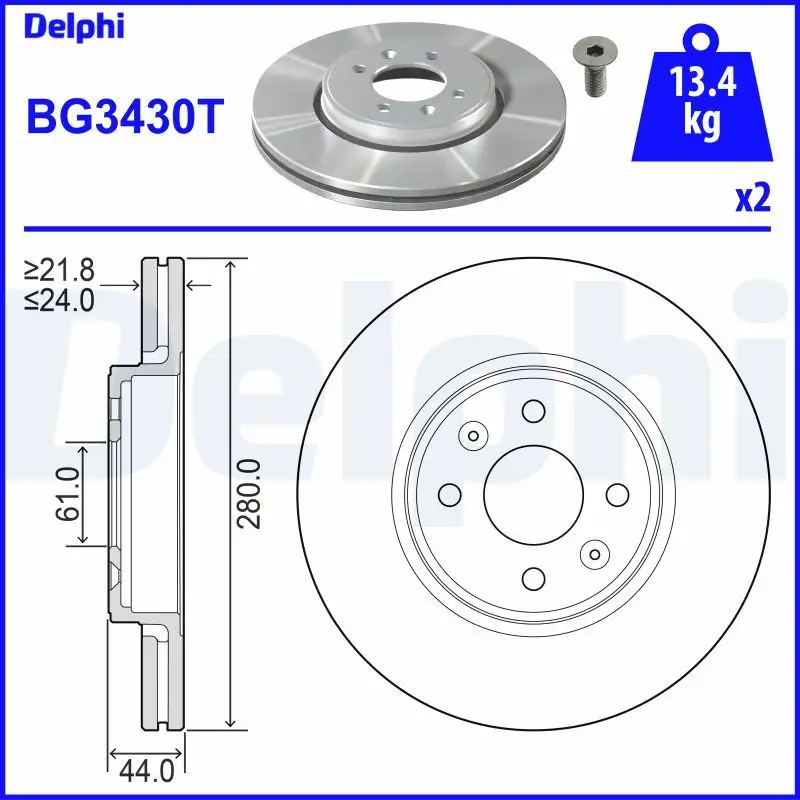 DELPHI BG3430T Ön Fren Diski