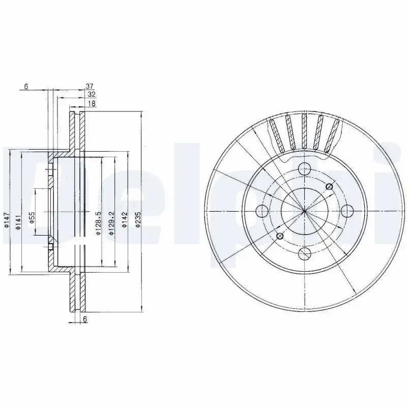 DELPHI BG3519 Ön Fren Diski 4351252020
