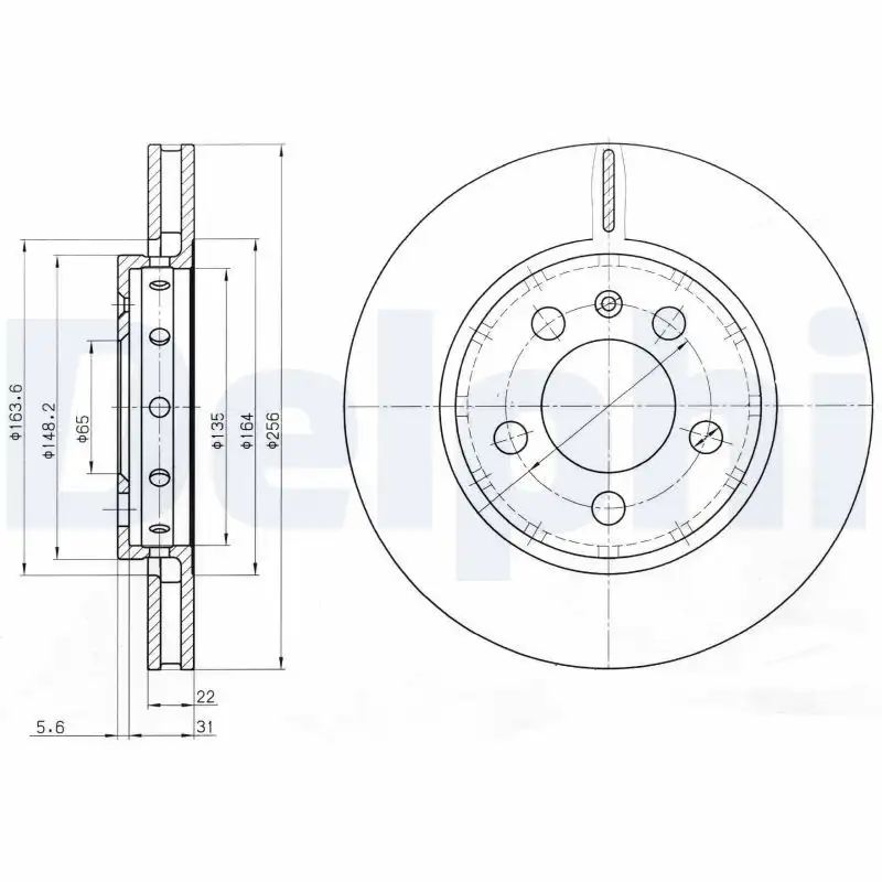 DELPHI BG3611 Arka Fren Diski 8N0615601B
