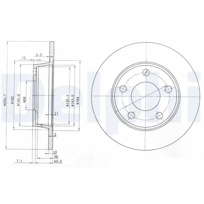 DELPHI BG3671 Arka Fren Diski 4B0615601B