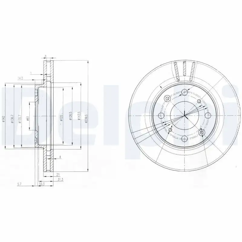 DELPHI BG3794 Ön Fren Diski