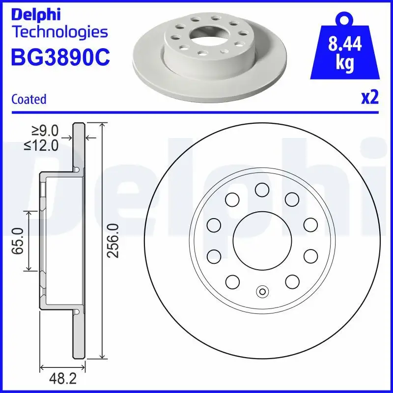 DELPHI BG3890C Arka Fren Diski