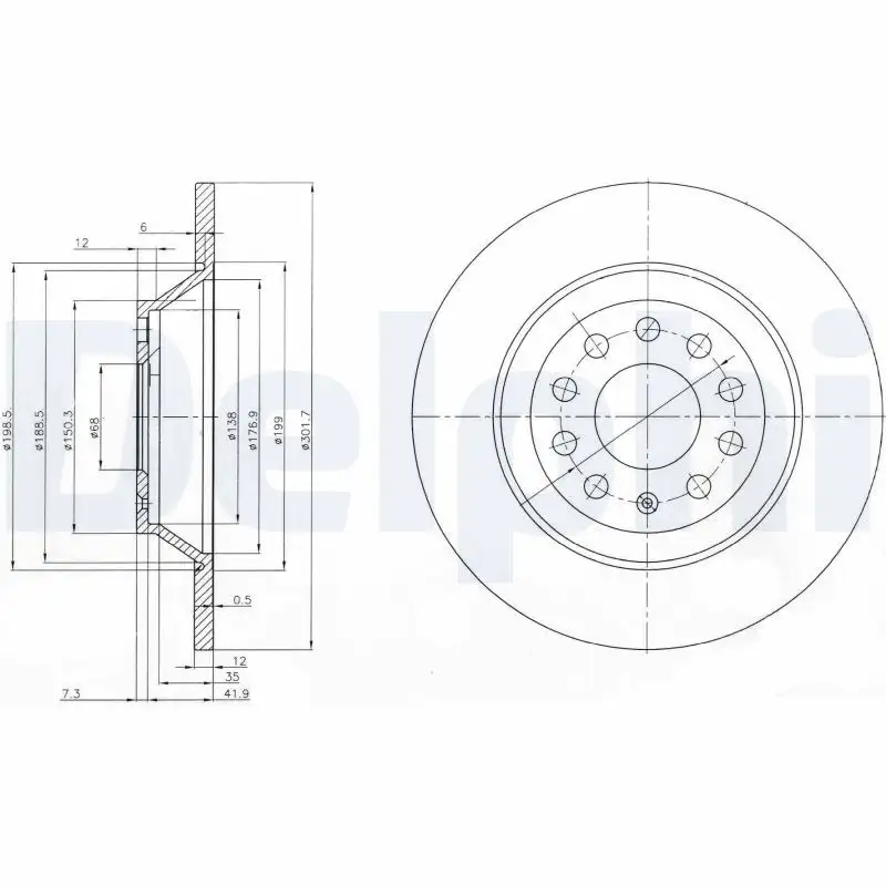 DELPHI BG3956C Arka Fren Diski 4F0615601E