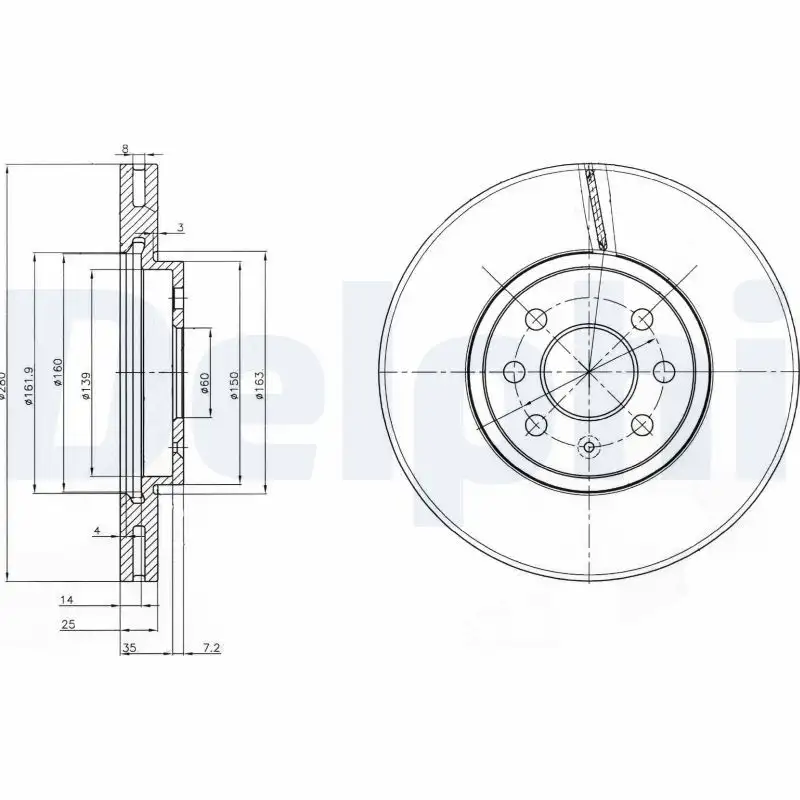 DELPHI BG3989 Ön Fren Diski 95526653