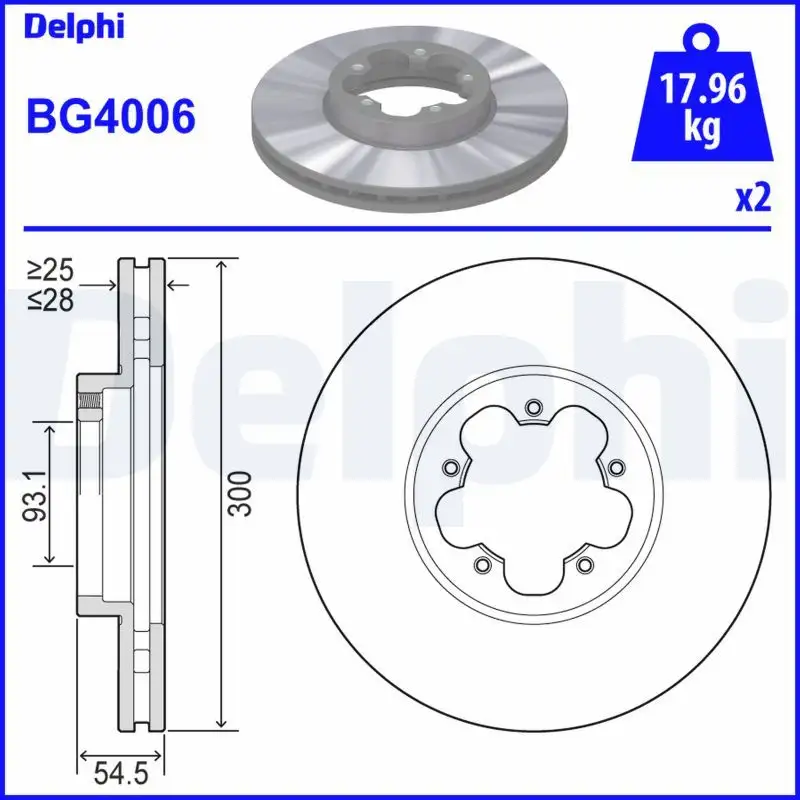 DELPHI BG4006 Ön Fren Diski