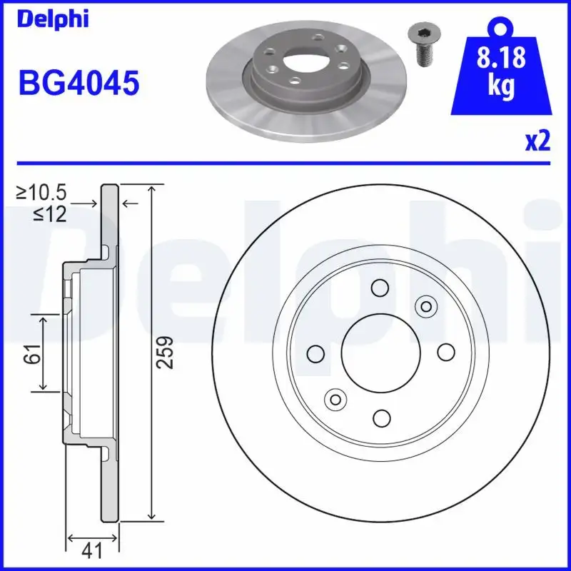 DELPHI BG4045 Ön Fren Diski