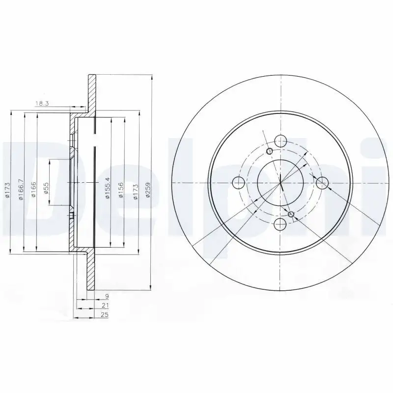 DELPHI BG4055 Arka Fren Diski 4243152080