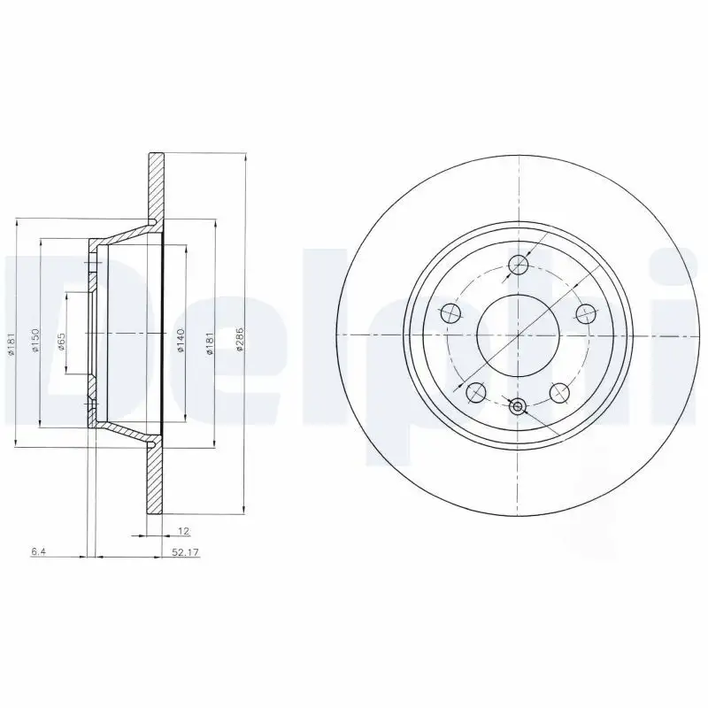 DELPHI BG4089 Arka Fren Diski 8J0615601