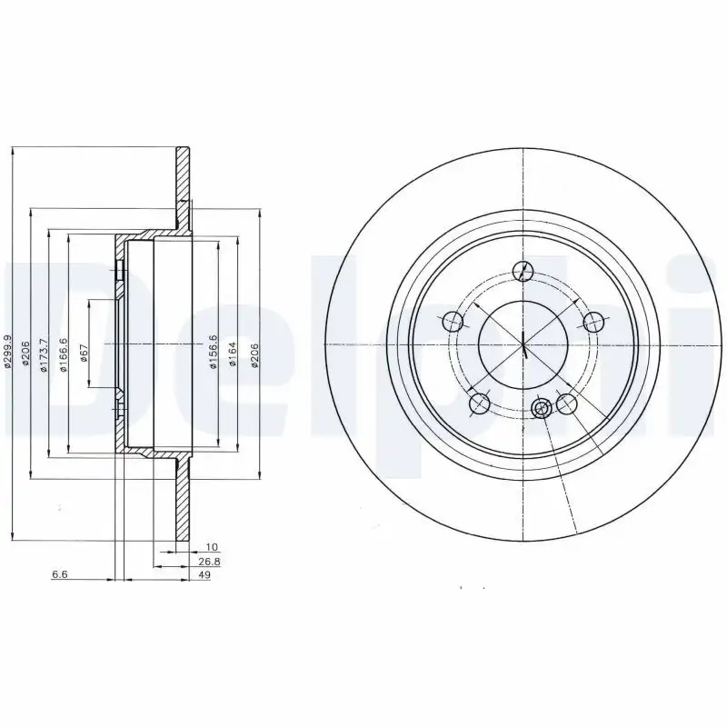 DELPHI BG4153C Arka Fren Diski A2044230912