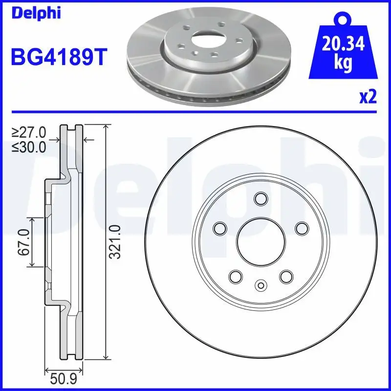 DELPHI BG4189T Ön Fren Diski