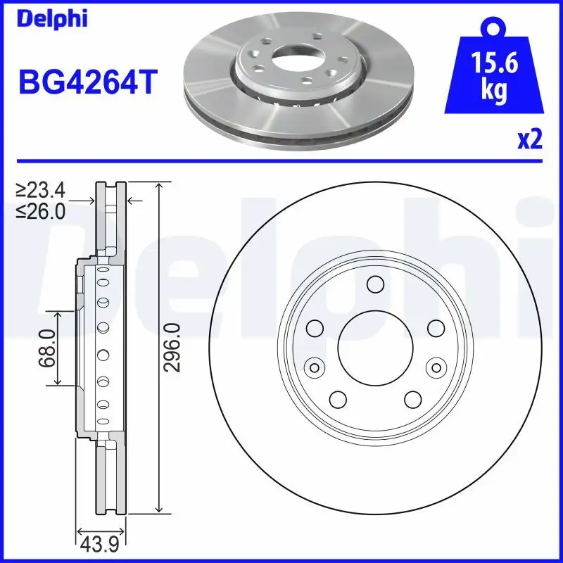 DELPHI BG4264T Ön Fren Diski