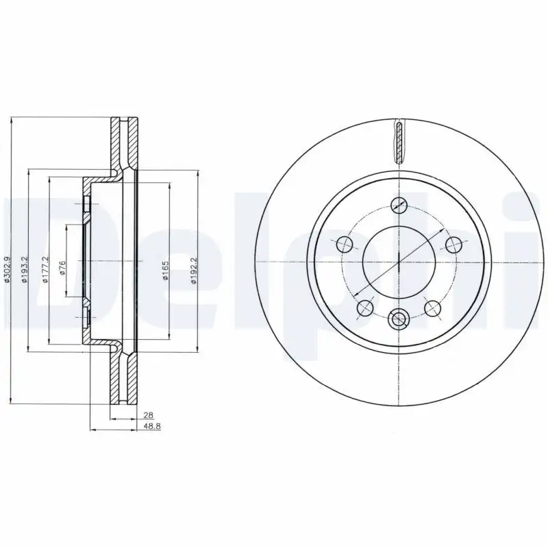 DELPHI BG4343C Ön Fren Diski 2H0615301D
