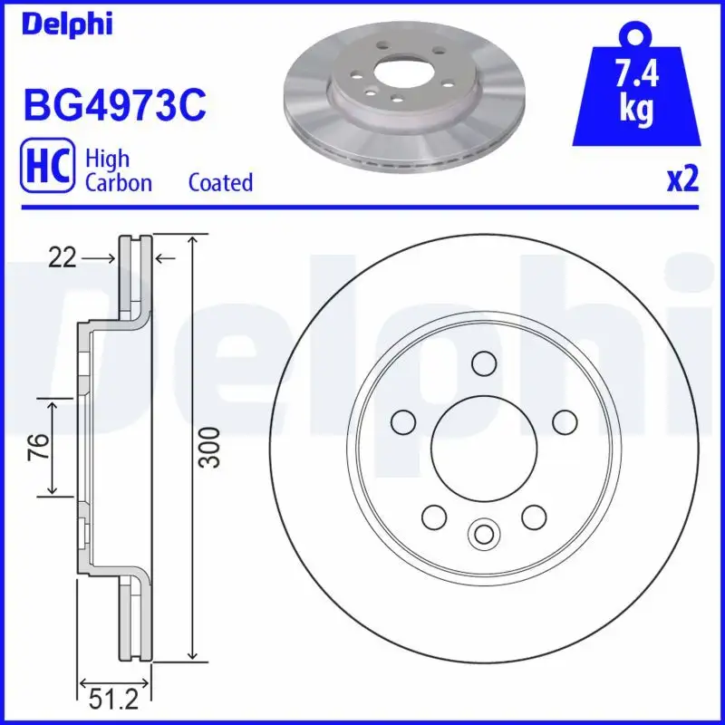 DELPHI BG4973C Arka Fren Diski 65508030001