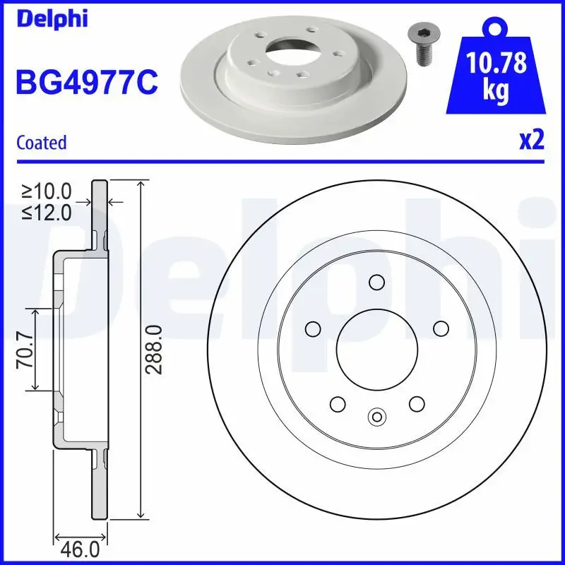 DELPHI BG4977C Arka Fren Diski 13521008