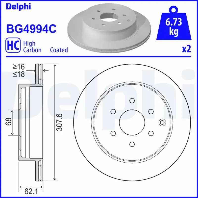 DELPHI BG4994C Arka Fren Diski A4704230200