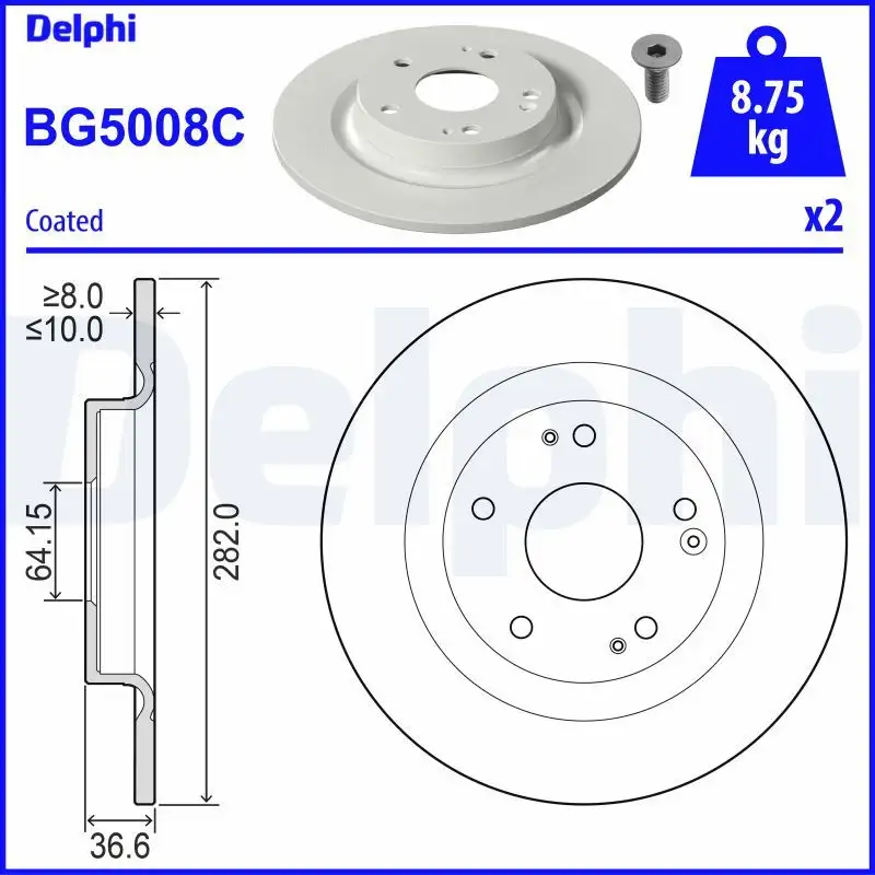 DELPHI BG5008C Arka Fren Diski 42510TGNG00