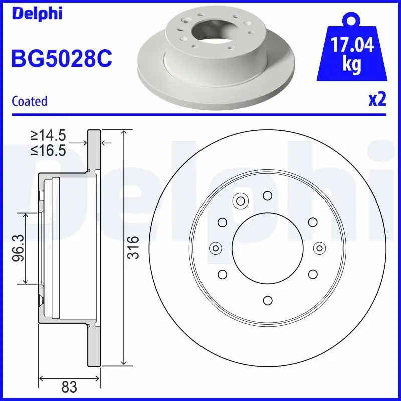 DELPHI BG5028C Arka Fren Diski 5276159000