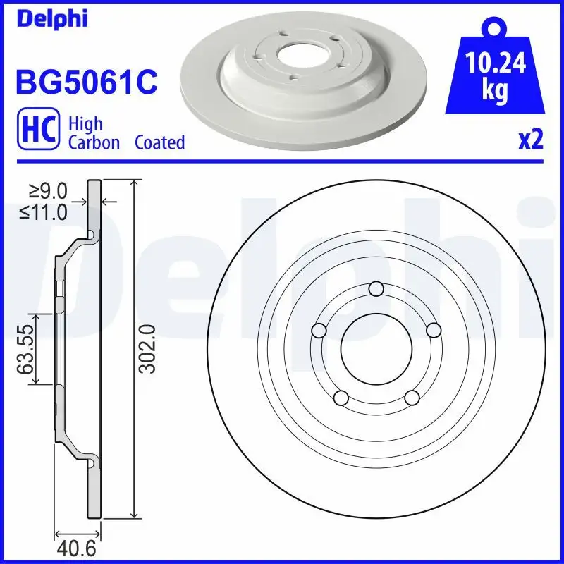 DELPHI BG5061C Arka Fren Diski