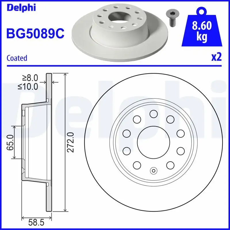 DELPHI BG5089C Arka Fren Diski