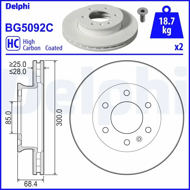 DELPHI BG5092C Ön Fren Diski A9104210100